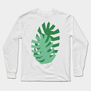 Two Monstera Leavess Long Sleeve T-Shirt